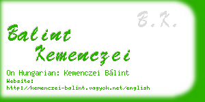 balint kemenczei business card